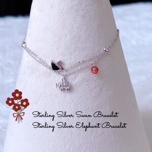 Sterling Silver Swan Bracelet &
Sterling Silver Elephant Bracelet